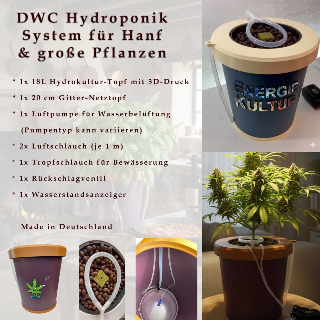 Hydroponik System für große Pflanzen