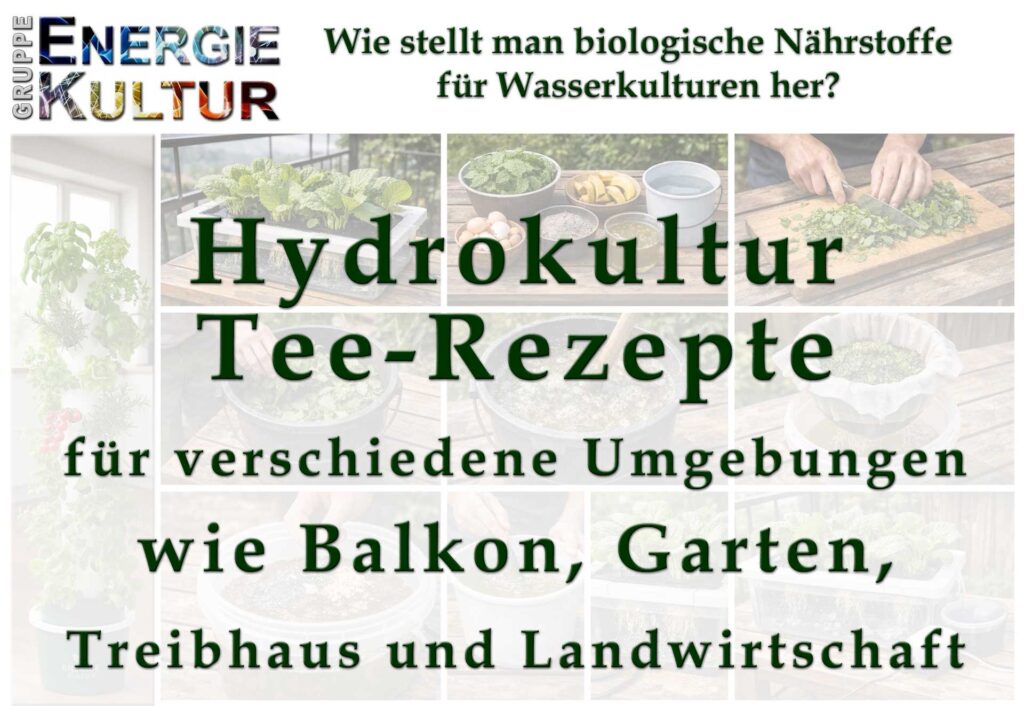 Rezepte für biologische Nährstoffe für Wasserkulturen