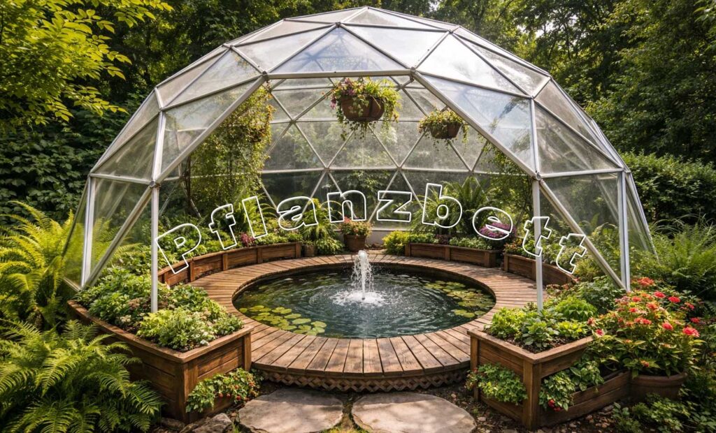 Hydroponisches Pflanzbett im GeoDom